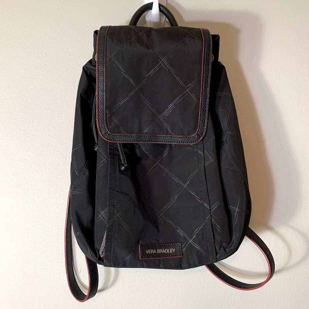 Vera Bradley Preppy Poly Backpack- Black